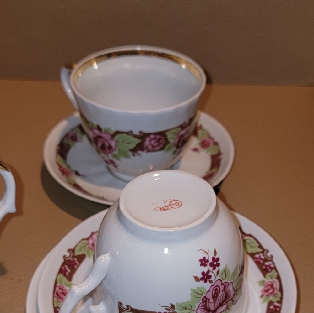 VINTAGE REAR RUSSIAN USSR 14 PIECES PORCELAIN TEAPOT SET - Picture 6 of 8